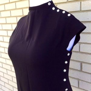 Ellen Tracy Rhinestone button  up/down blouse